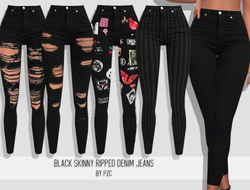 Black Skinny Ripped Denim Jeans Collection