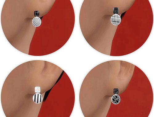 Black Twinkle Earrings at Ahri Sim4