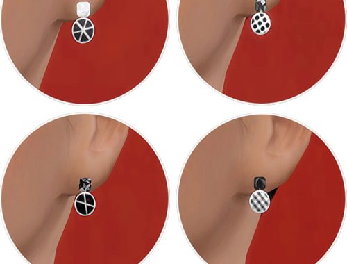 Black Twinkle Earrings at Ahri Sim4