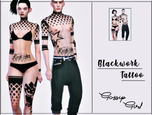 Blackwork Tattoo - Gossip Girl