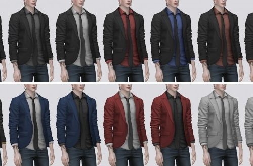 Blazer with Tie Shirt (P) at Darte77