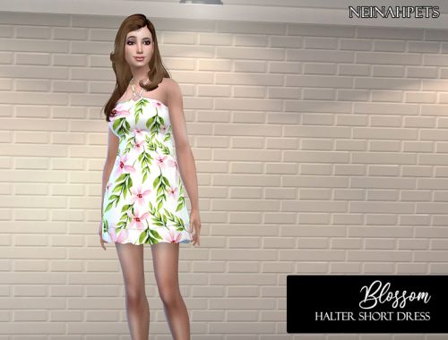 Blossom Halter Short Dress