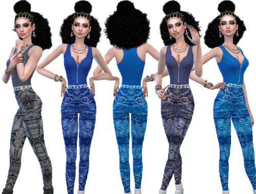 Blue denim pants outfit (Island living)