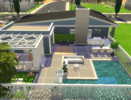 Blue Mid-century Modern