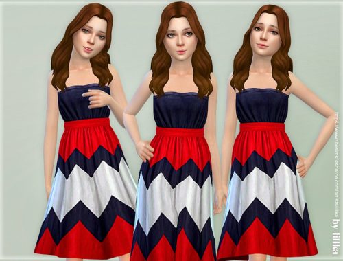 Blue & Red Zig Zag Dress