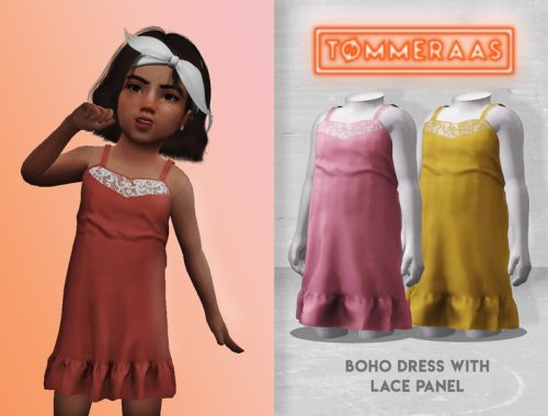 Boho Dress with Lace Panel