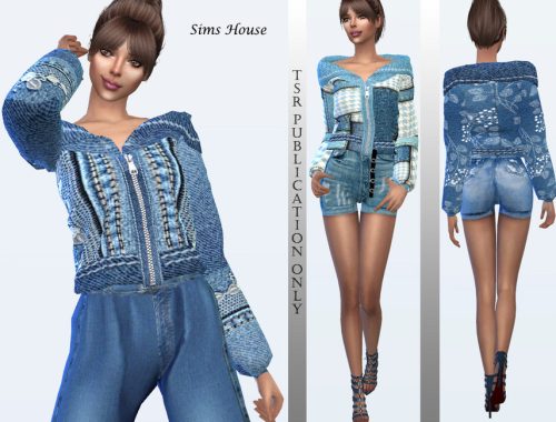 Boho Women's Denim Jacket With Turn-Down Collar