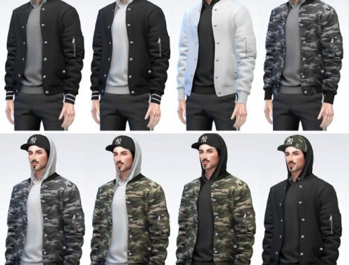 Bomber Jacket with Hoodie (Cap) at Darte77