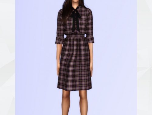 Bow Tie Neck Dress at Gorilla