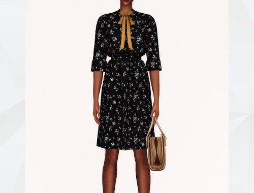 Bow Tie Neck Dress at Gorilla