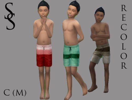 Boy's Striped Swim Trunks (Recolor)