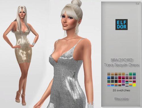 BRADFORD Tara Sequin Dress RC at Elfdor Sims