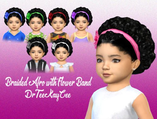 Braided Curly Afro with Flower Band