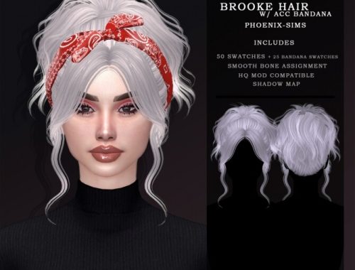 BROOKE HAIR WITH ACC BANDANA + KORALIA HAIR at Phoenix-Sims