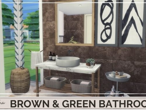 BROWN & GREEN BATHROOM at Dinha Gamer