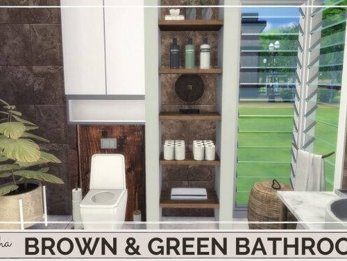 BROWN & GREEN BATHROOM at Dinha Gamer