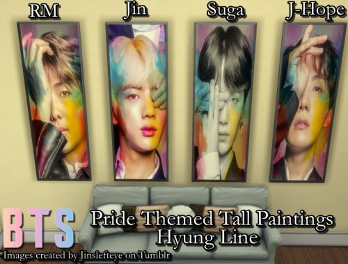 BTS Pride Themed Tall Paintings Set