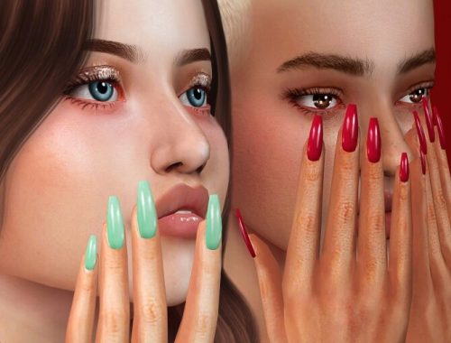 BUBBLE POP & SUGAR MILK Coffin Nails at Praline Sims