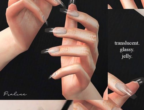 BUBBLE POP & SUGAR MILK Coffin Nails at Praline Sims