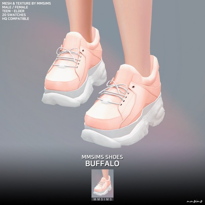 Bare clay Star Buffalo Sneakers at MMSIMS - The Sims 4 Catalog