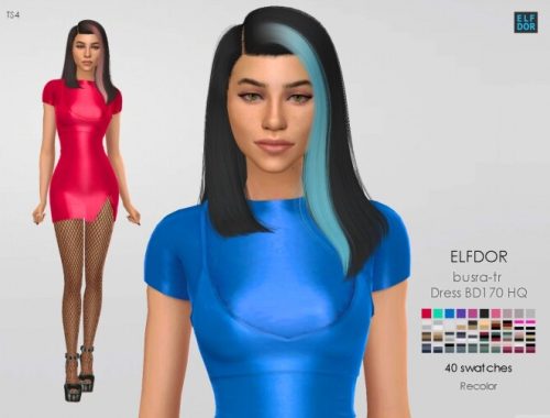 Busra-tr Dress BD170 HQ RC at Elfdor Sims