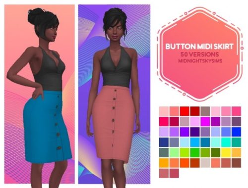 Button mini skirt at Midnightskysims