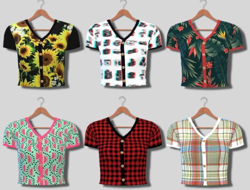 Button Up Shirts With Patterns at Descargas Sims