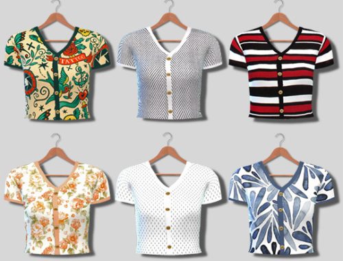 Button Up Shirts With Patterns at Descargas Sims