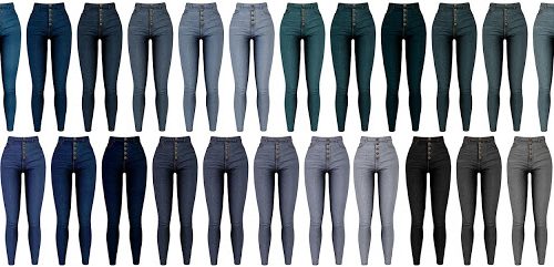 Button up skinny jeans at LazyEyelids