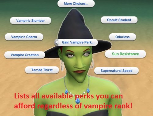 Buy Vampire Perks and Weakness For Hybrids by Iced Cream at Mod The Sims