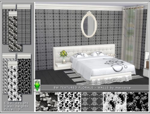 BW Textured Florals -Walls by marcorse