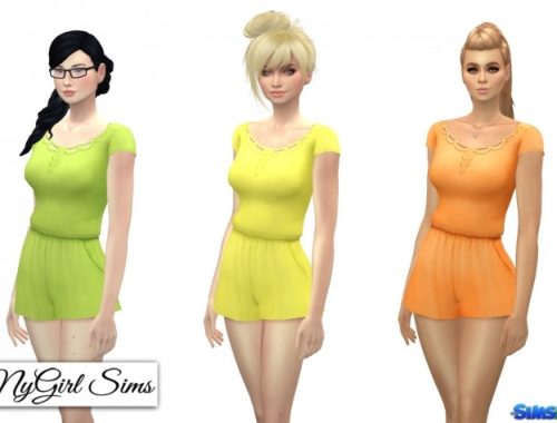 Romper with Open Back and Chain at NyGirl Sims