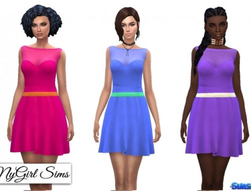 Sleeveless Sheer Top Sundress with Bow at NyGirl Sims