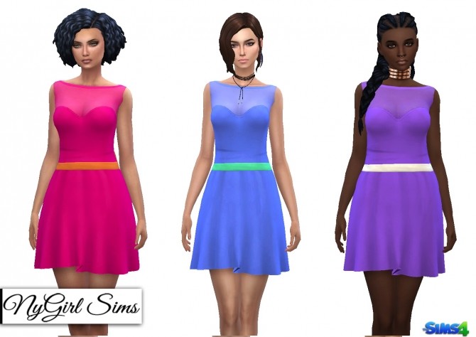 Sleeveless Sheer Top Sundress with Bow at NyGirl Sims - The Sims 4 Catalog