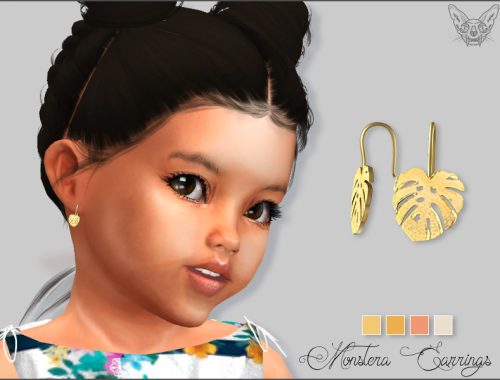 Monstera Earrings For Toddlers