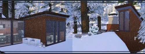 Tiny Modern Log Cabin at GravySims