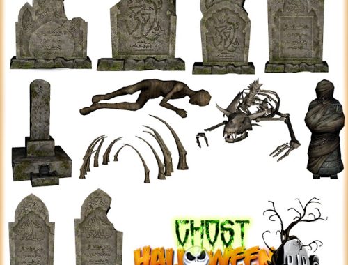 Gothic Gravestones, bones, mummies (11Items) at Jenni Sims