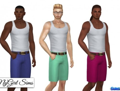 Pleated Chinos with Belt at NyGirl Sims
