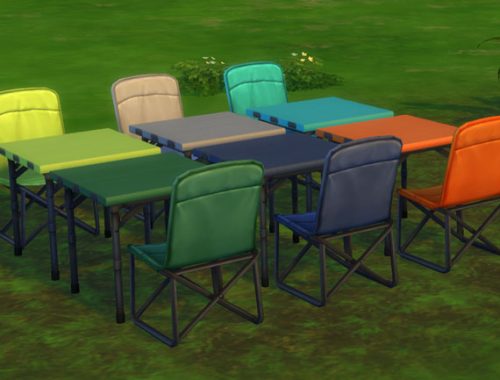 Camping chair and table by mammut at Blacky’s Sims Zoo