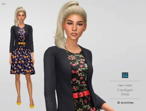 Cardigan Dress at Elfdor Sims