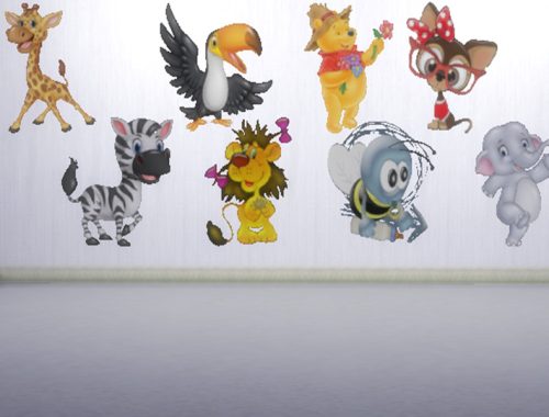 Cartoon animal wall stickers