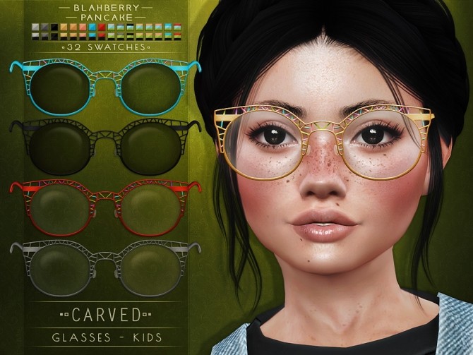 Carved & Dual glasses for kids at Blahberry Pancake - The Sims 4 Catalog