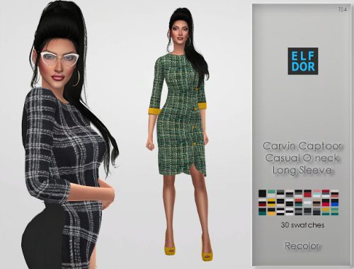 Carvin Captoor Casual Oneck Long Sleeve RC at Elfdor Sims
