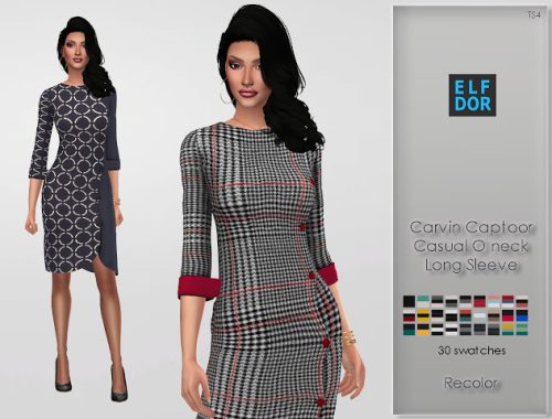 Carvin Captoor Casual Oneck Long Sleeve RC at Elfdor Sims