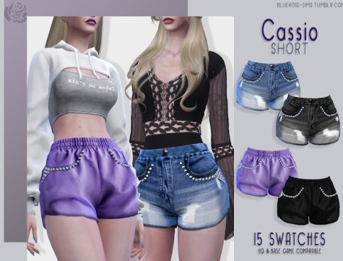 Cassio set: bodysuit and shorts at BlueRose-Sims