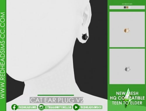 CAT EAR PLUG by Thiago Mitchell at REDHEADSIMS