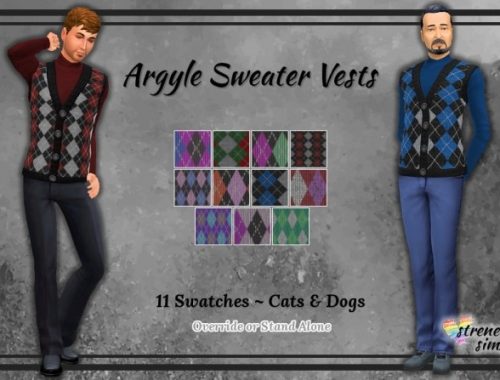 Cats & Dogs Men’s Sweater Vests at Strenee Sims