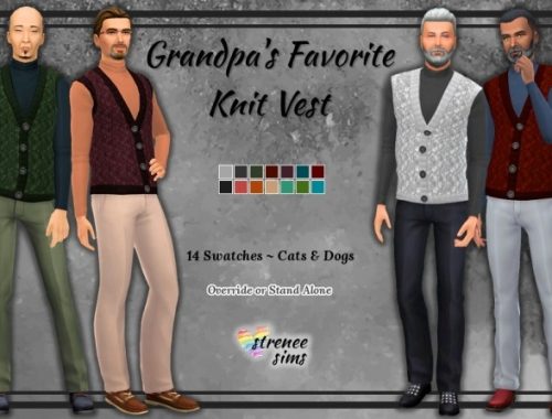 Cats & Dogs Men’s Sweater Vests at Strenee Sims