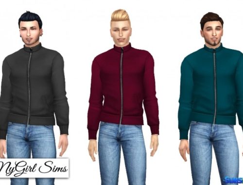 High Neck Zip Up Jacket at NyGirl Sims