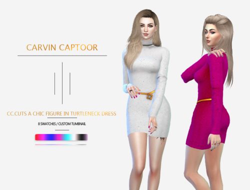 CC.Cuts a chic figure in turtleneck dress
